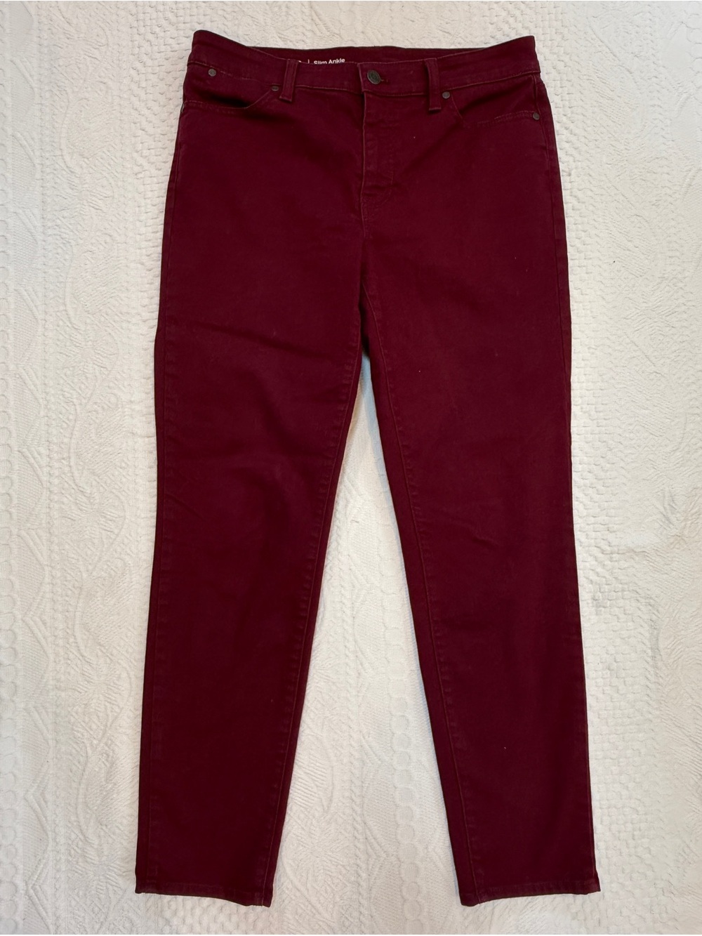 Talbots Flawless Slim Ankle Jeans Women’s Size 8 Red Stretch